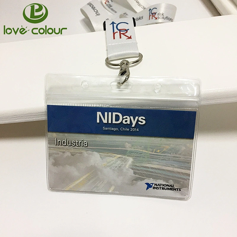 Custom promotional transparent ID PVC card holder for activities
