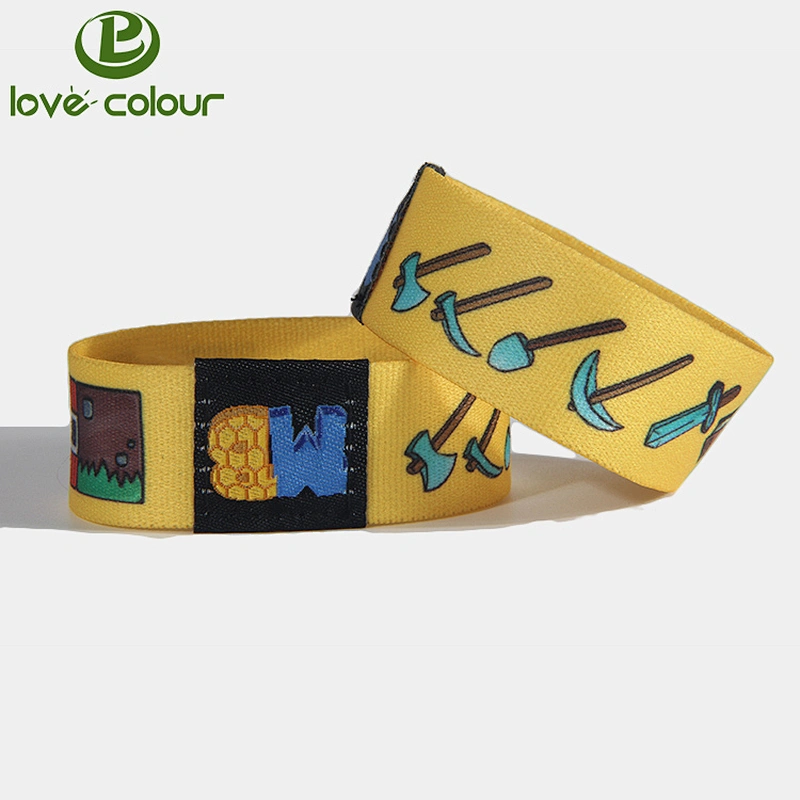 Festival Sublimation Printing Polyester Elastic Identification Bracelets / Wristband