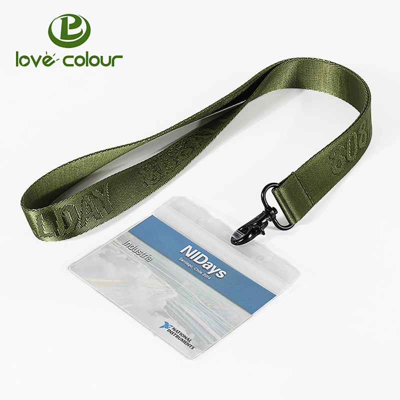 Hot sale custom nylon polyester jacquard lanyard with card holder
