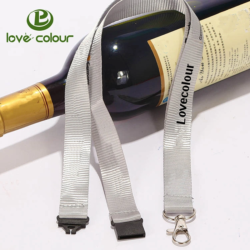 Polyester ribbon pink color girls neck lanyard for mobile phone