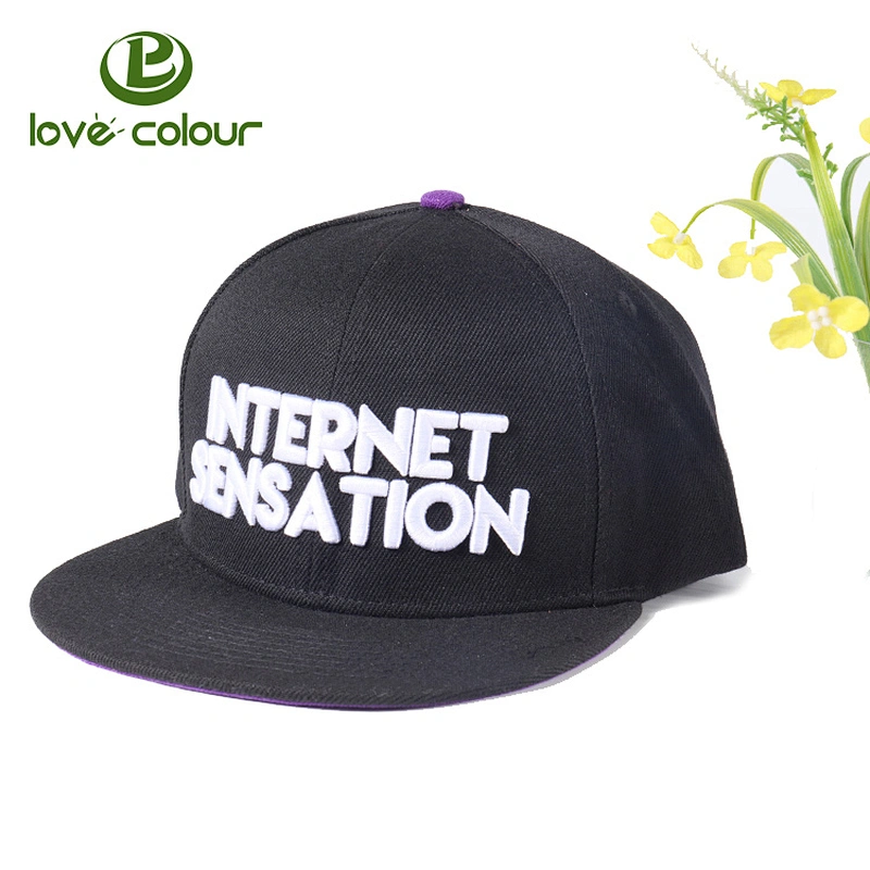 Customized Unisex Embroidery Snapback Hat Flat Brim Hip Hop Cap