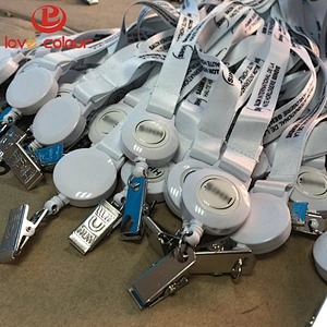 Customized Sublimation Printed Retractable key chain lanyard with full color