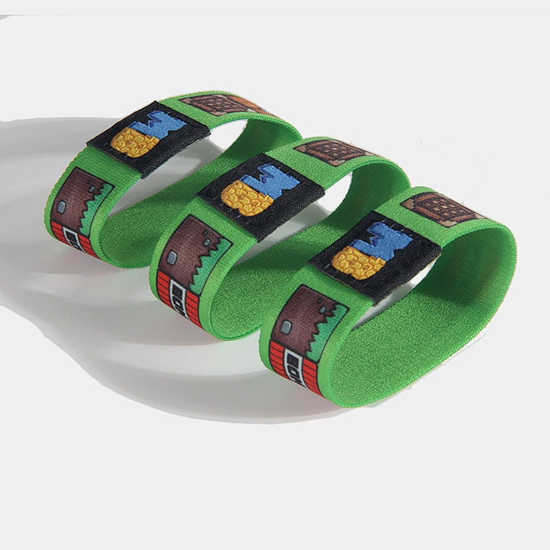 Wholesale Cheap Polyester Wristband Fabric Wrist Bands/Custom Logo Elastic Bracelets