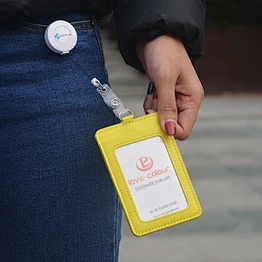 Custom waterproof business pu name punch id badge card holder