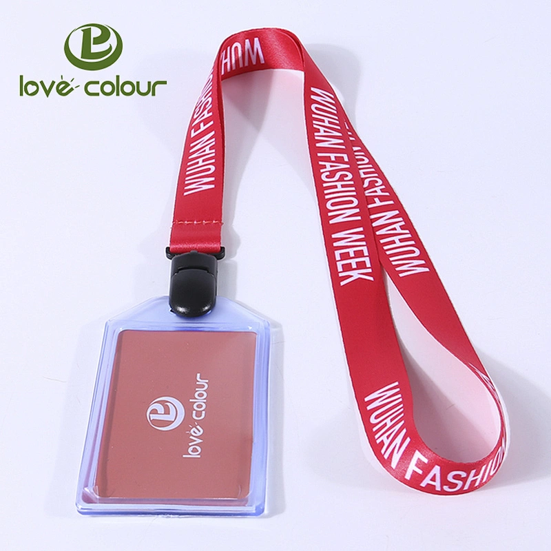 Flat polyester cheap personalized custom sublimation id card holder lanyard