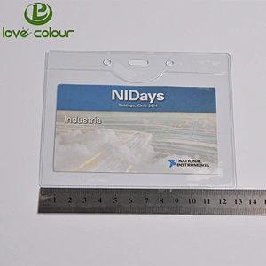 Plastic PVC waterproof id card holder name badge holder from guangzhou factory