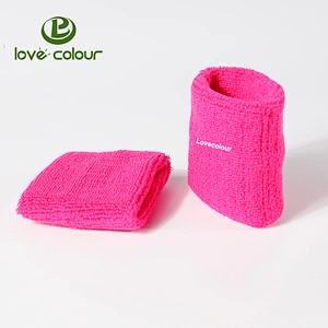Cheap custom logo factory made cotton wrist sweat bands