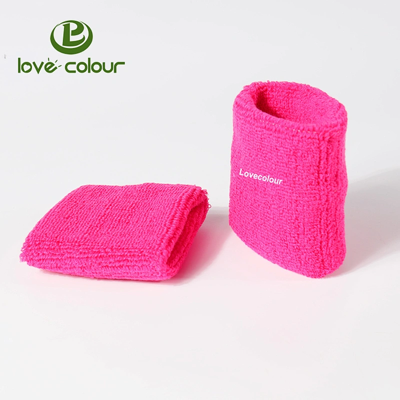 Cheap custom logo factory made cotton wrist sweat bands