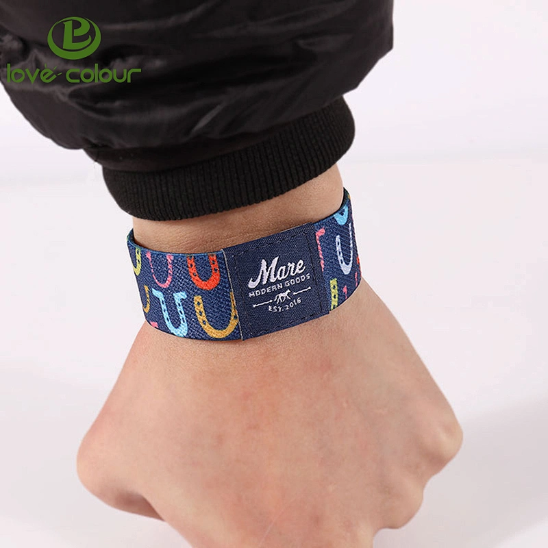 Polyester fancy custom soft elastic wristband bracelet