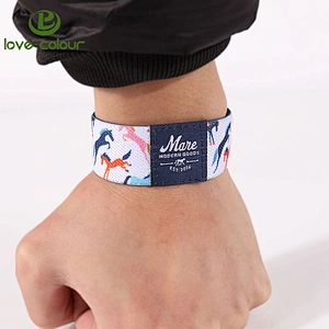 Custom polyester elastic fabric bracelet wristband