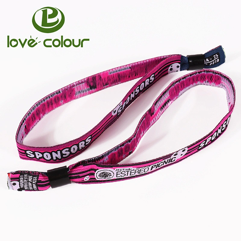 Activities Custom Fabric Polyester Plastic lock Festival hand bands Wristbands Bracelet