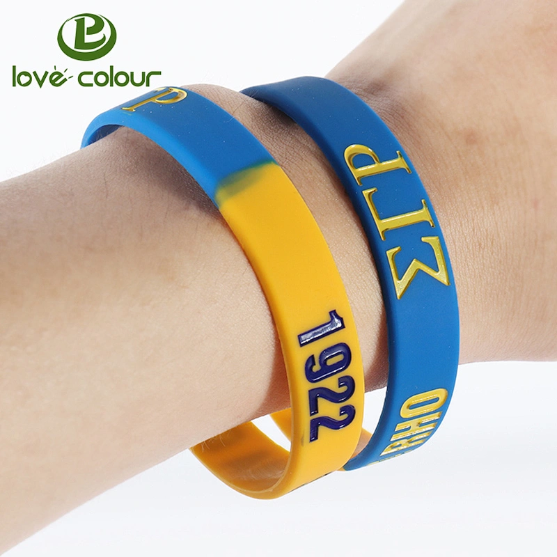 Bulk Cheap Custom Embossed Company Logo Silicone Bracelet