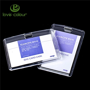 Factory sale new custom transparent hard plastic ID card holder