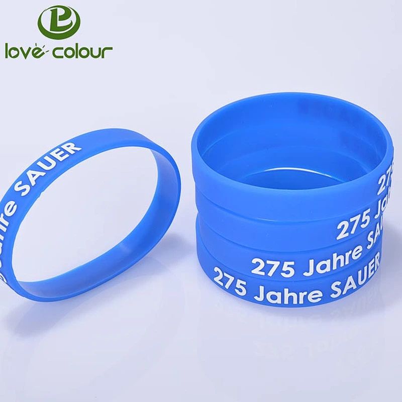 Print one color logo personalized silicone bracelet for sport