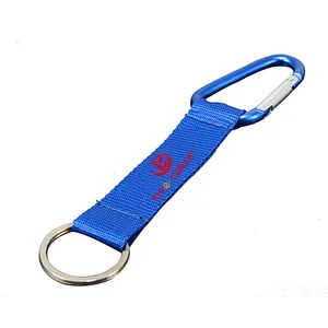 Promotion woven fabric embroidered keychain
