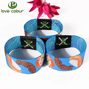 Factory promotional polyester elastic fabric wristband for party