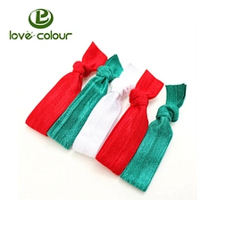 Custom Festival Color Elastic Christmas Hair Ties