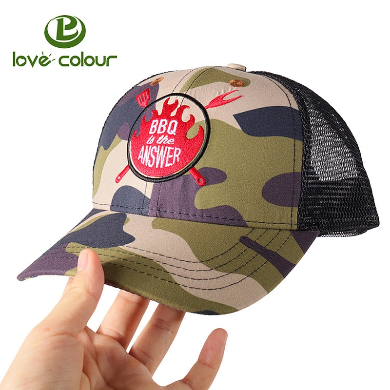 Promotional gift cheap custom half mesh cap for advertising