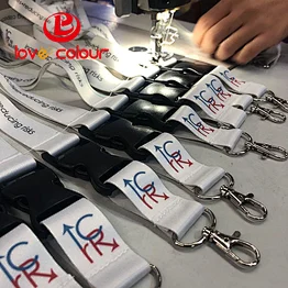 Full colors thermal transfer ribbon lanyards hanging ID card holder