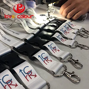 Full colors thermal transfer ribbon lanyards hanging ID card holder