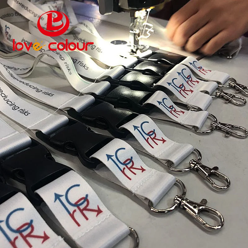 Full colors thermal transfer ribbon lanyards hanging ID card holder