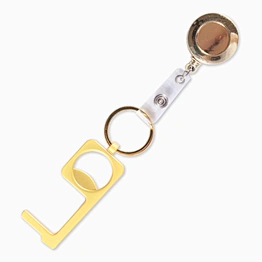 No Touch Door Opener Keychain With Badge Reel