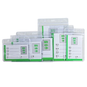 Vertical ID Badge Holders Sealable Waterproof Transparent Plastic Card Holder