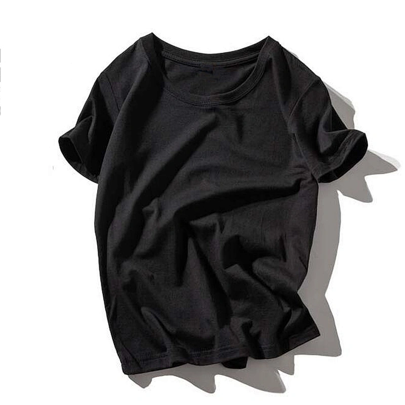 Factory wholesale t-shirt Custom white 100% cotton tshirt Printing bulk Plain black men T shirt