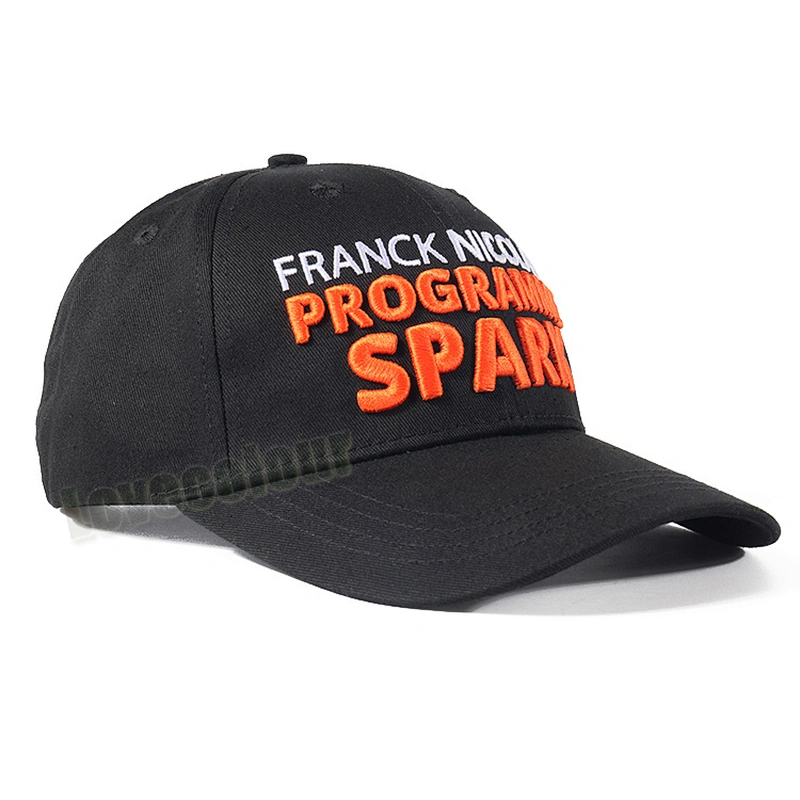High quality custom black sport cap with woven logo