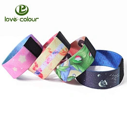 Full Color Printing Polyester Elastic Wristband Stretch Wrist Band