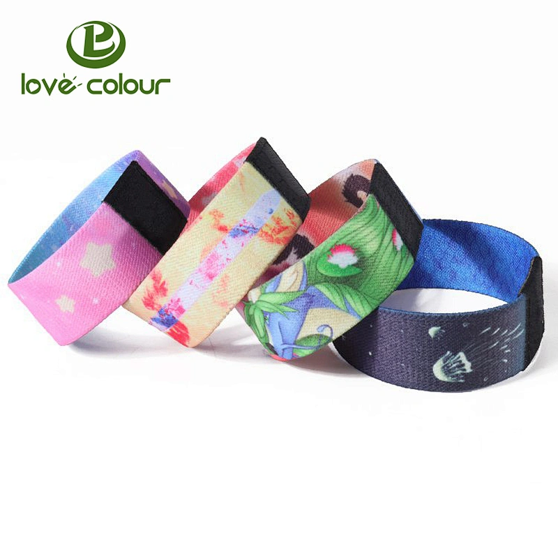 Full Color Printing Polyester Elastic Wristband Stretch Wrist Band