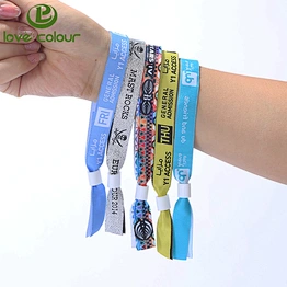 Factory custom polyester club fabric wristband with lock