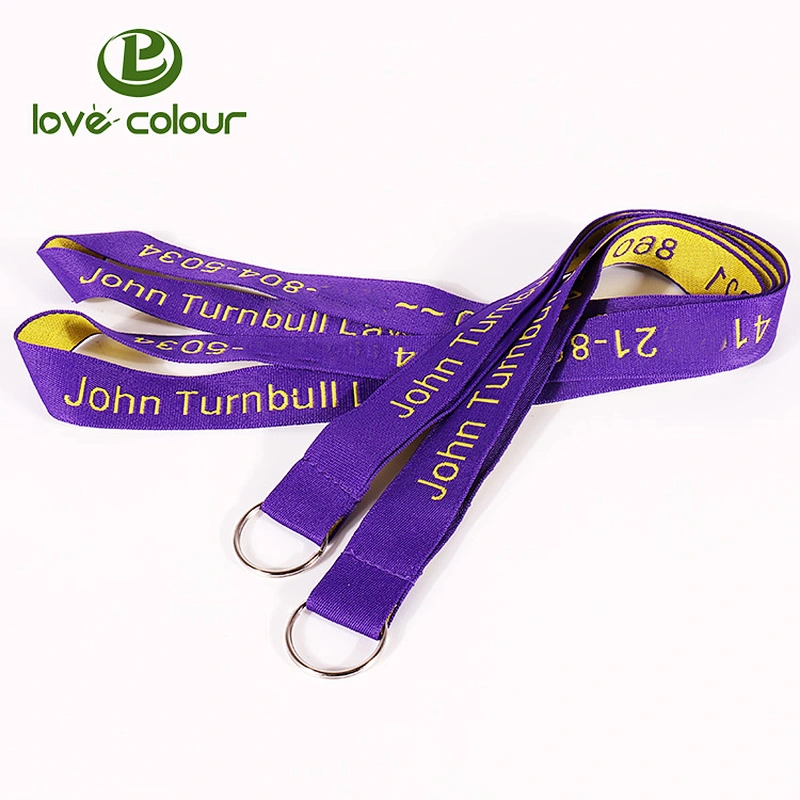 Polyester custom logo woven keyring lanyard strap for events