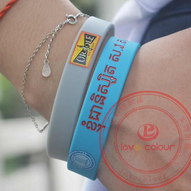 Printed Logo Soccer Silicone Wristband Bracelet Custom CMYK