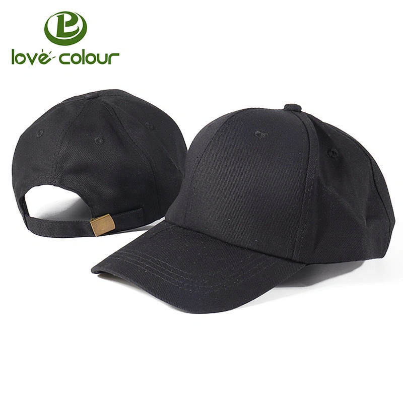 Custom solid black color baseball cap without logo