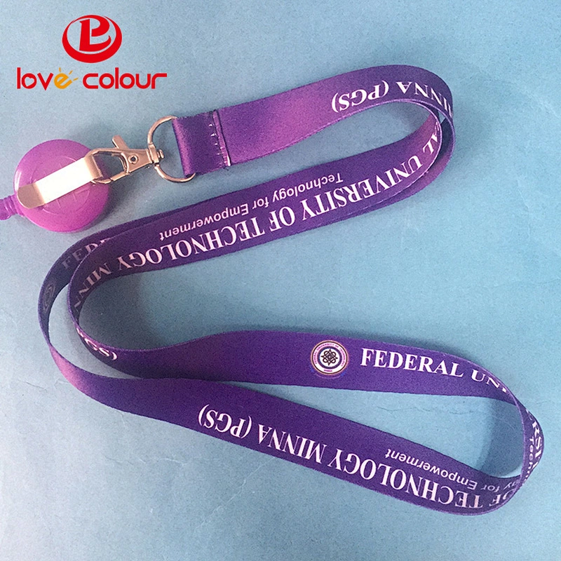 Custom working retractable id card badge holder lanyard strap