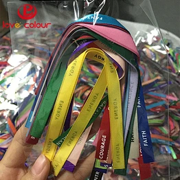 Character Custom Print Colorful Letters Beautiful Satin Ribbon For Wholesale