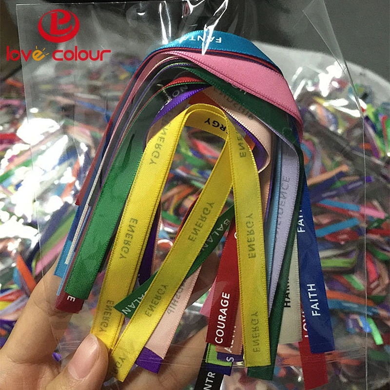 Character Custom Print Colorful Letters Beautiful Satin Ribbon For Wholesale