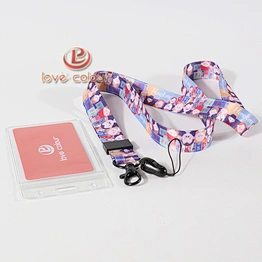Custom full color polyester neck lanyard strap with id card for promotion