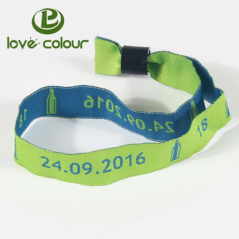Customized wristband woven wrist band polyester bracelets for business promotion