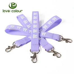 High quality custom nylon short wrist lanyard with keychain