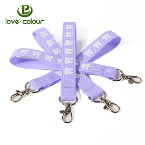 High quality custom nylon short wrist lanyard with keychain