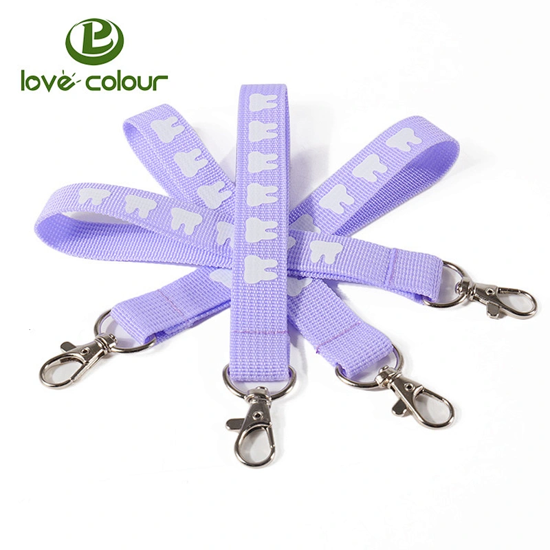 High quality custom nylon short wrist lanyard with keychain