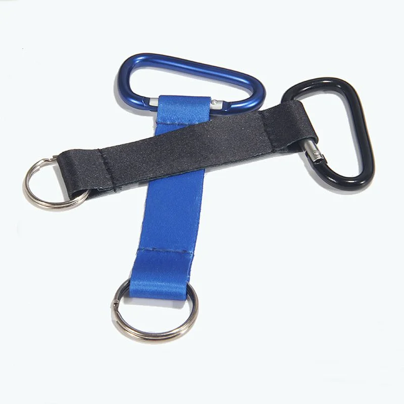 Custom advertising wrist short lanyards keychain with carabiner hook