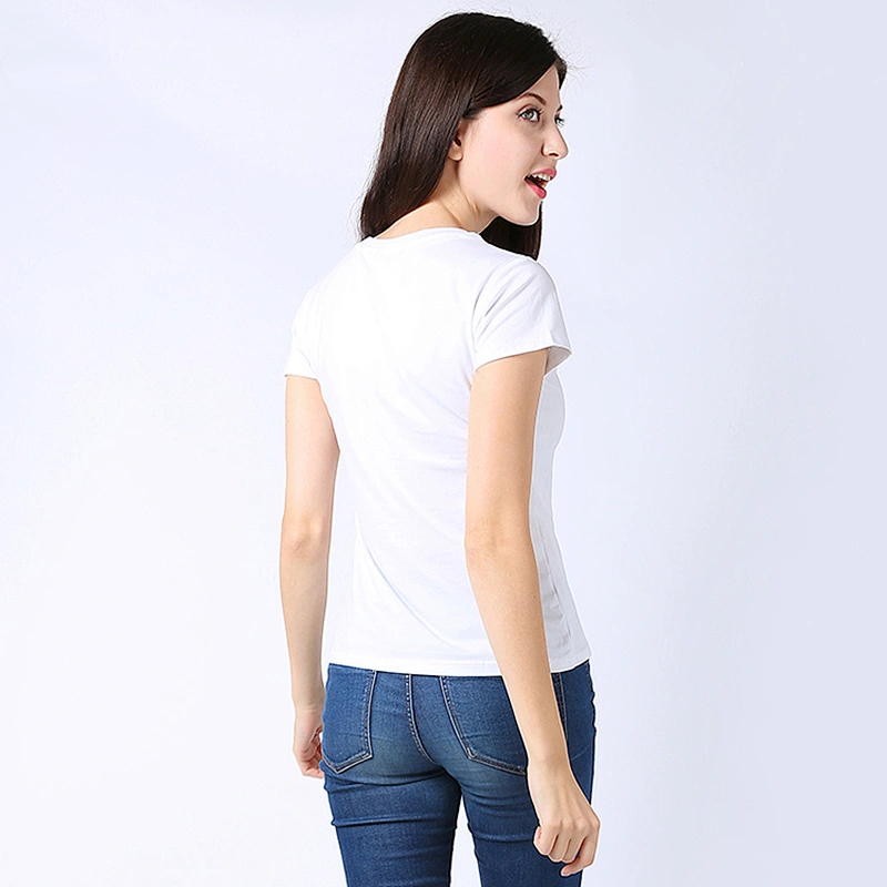 T-shirt Round Neck Cotton  White Short Sleeve T Shirt