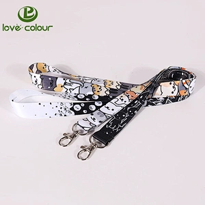 New custom attractive nice cartoon lanyard with metal hook