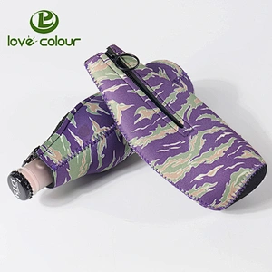 Neoprene army green camouflage stubby holder for beer