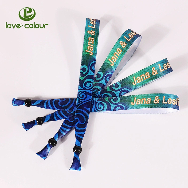 Custom no Minimum Polyester Satin wristband Bracelet For Advertising