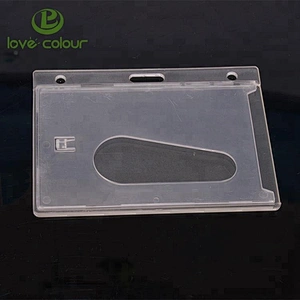 Custom blank double sided plastic badge holder