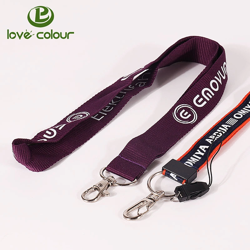 Custom Polyester Blue Neck Lanyard Strap Keychain
